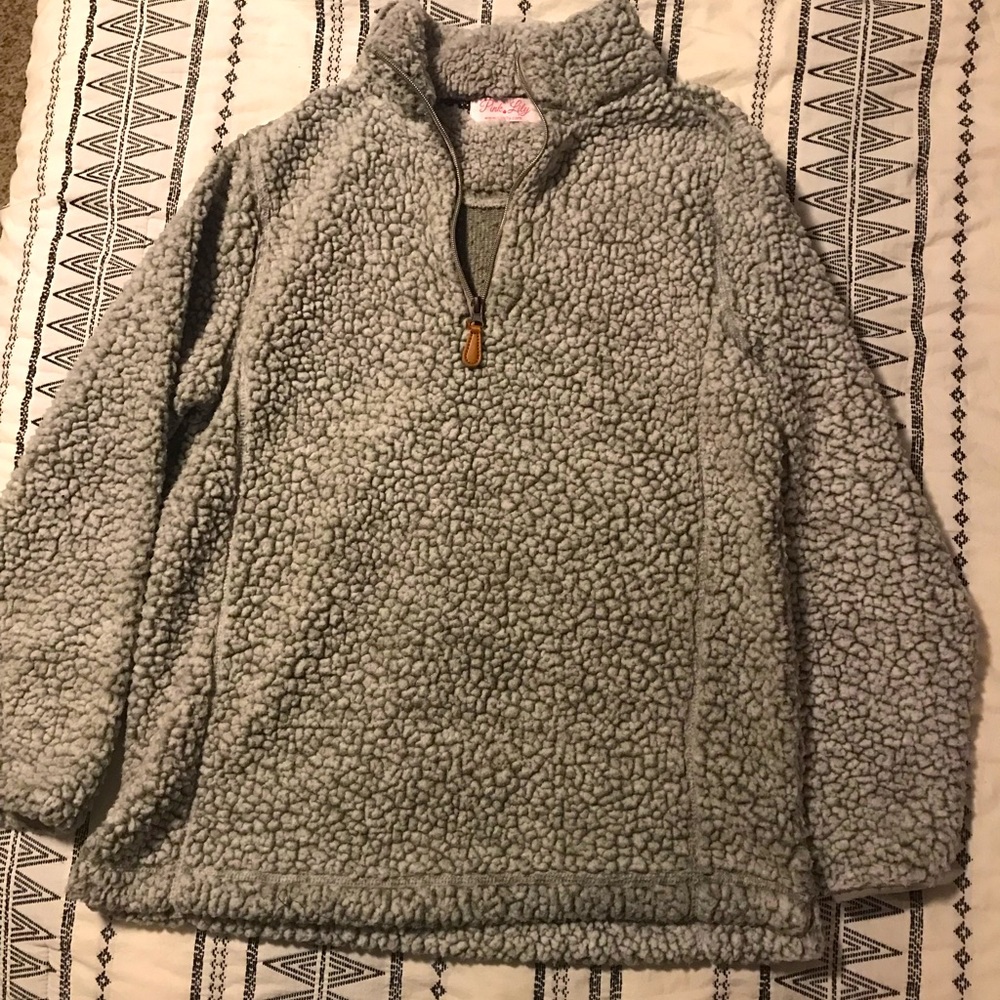 Pink lily Sherpa Sweatshirt, Size Small